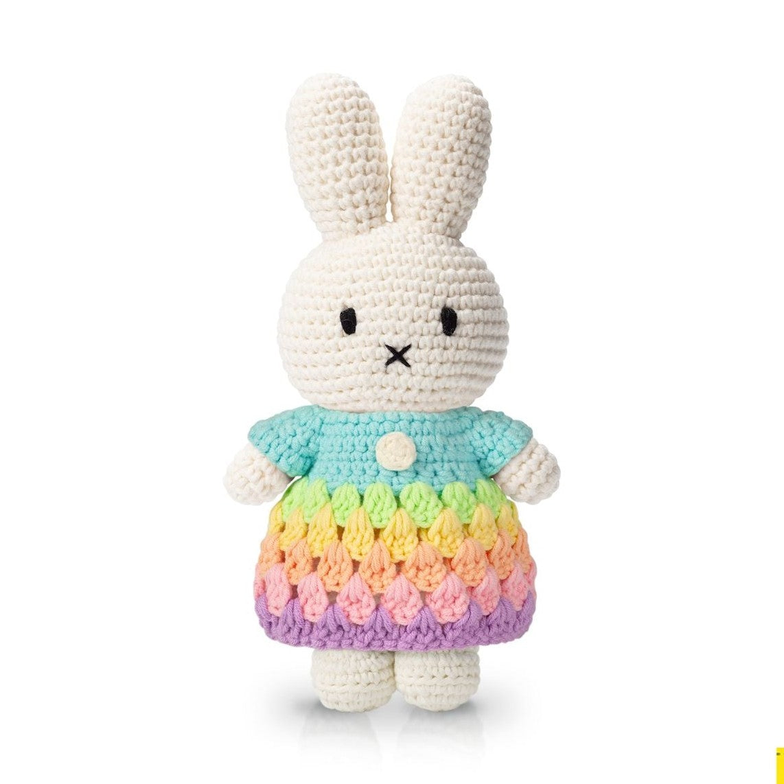 Just dutch miffy / nijntje handmade and her pastel rainbow dress