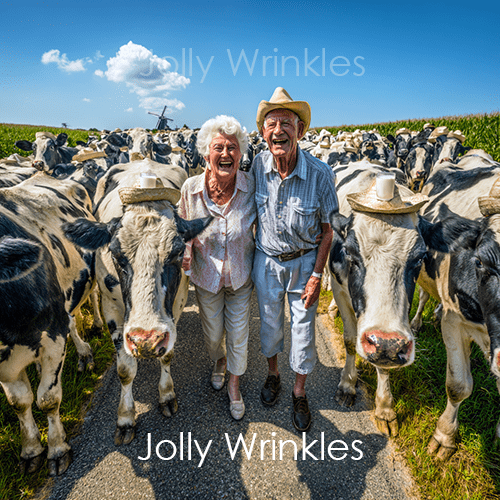 Jolly wrinkles wenskaart koeien