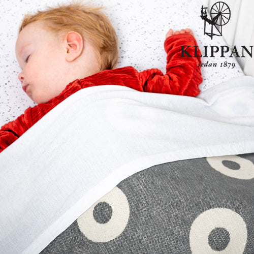 Klippan Ledikantdeken Rings grijs katoen