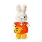 Just dutch Nijntje / miffy handmade and her orange dress + tulip bag & shoes