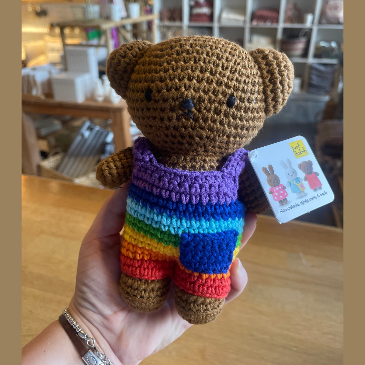 Just dutch boris handmade and his bright rainbow overall