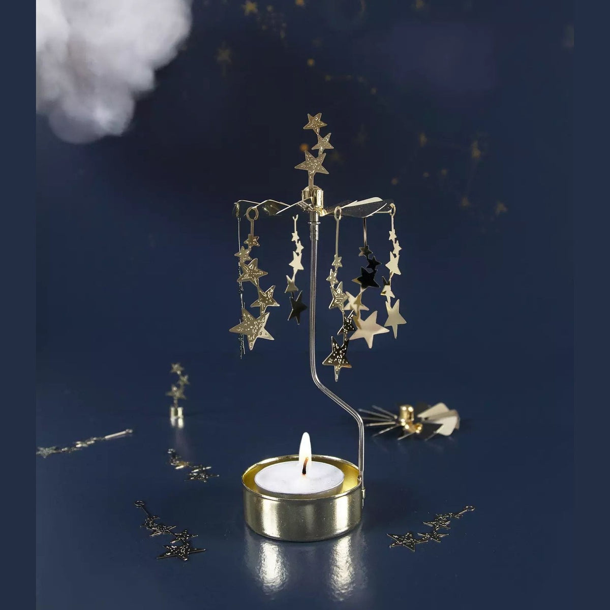Pluto Theelicht spinner night sky gold