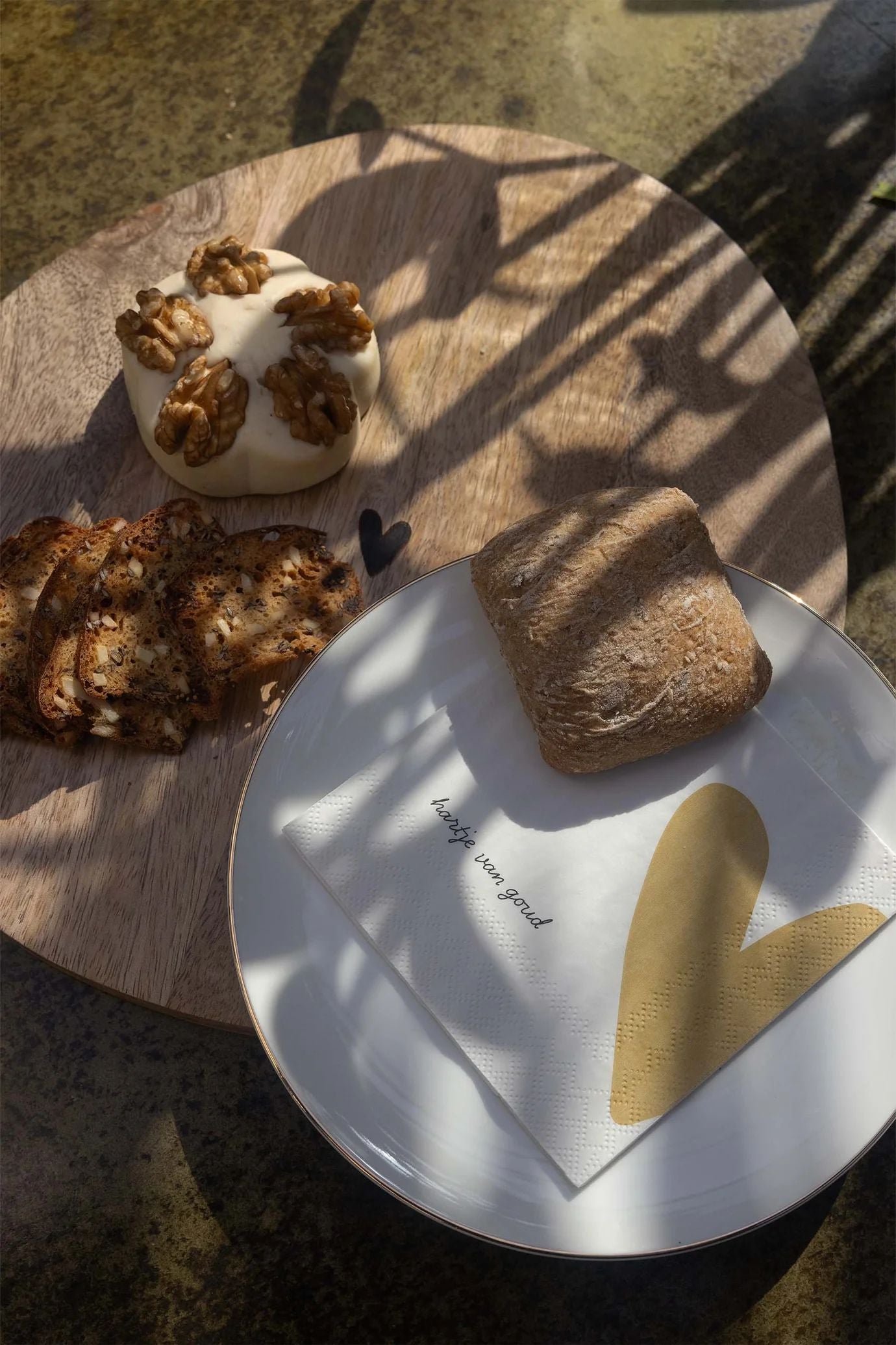 Zusss servetten vierkant hartje van goud