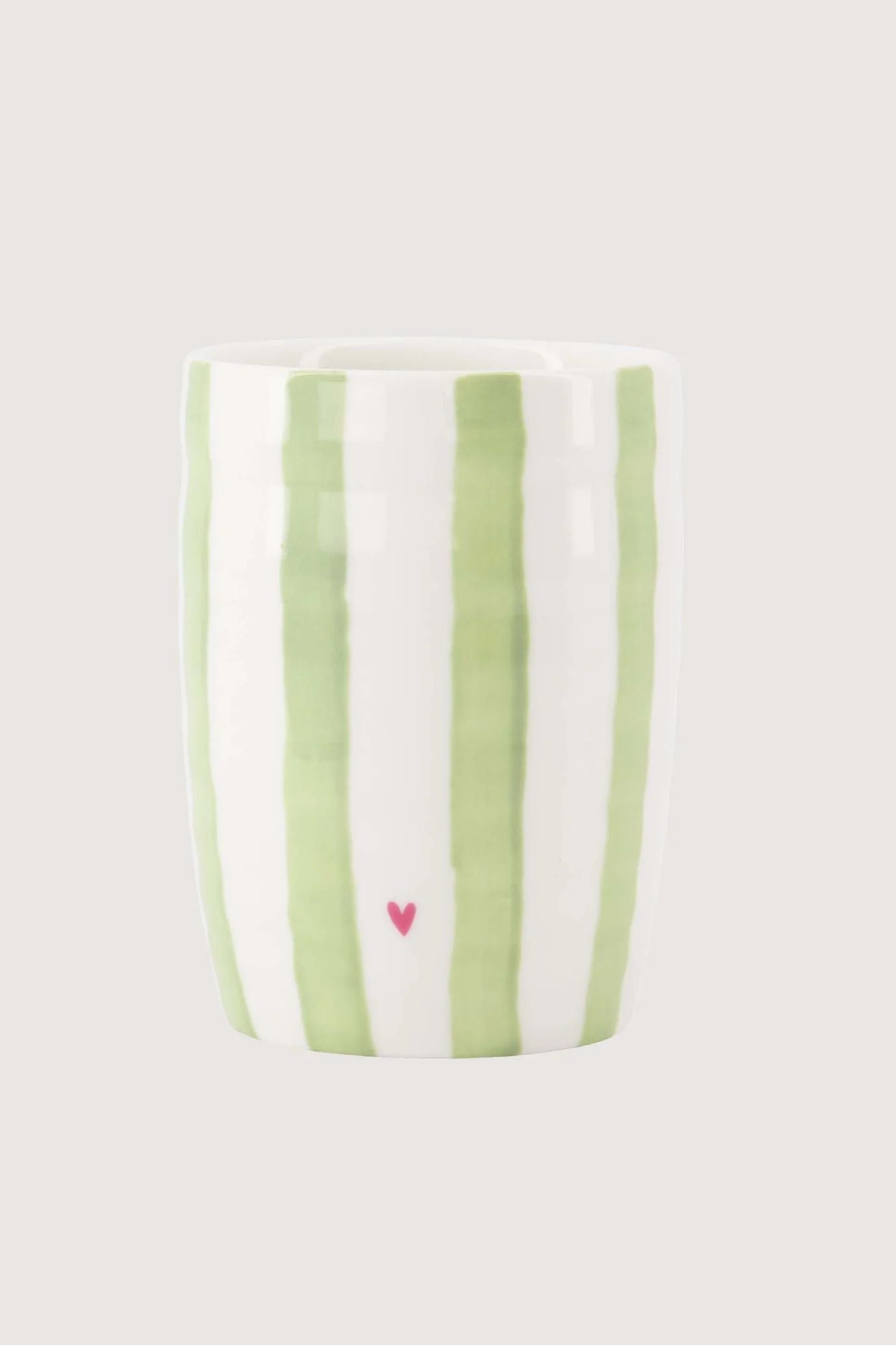 Zusss koffiemok streep hartje wit /lichtgroen / fuchsia