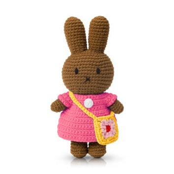 nina handmade and her pastel pink dress + flower bag