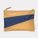 The new pouch Camel & navy medium