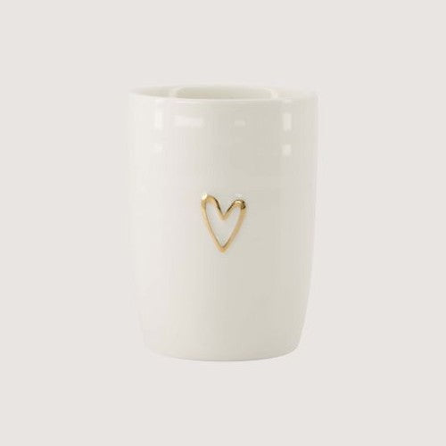 Zusss koffiemok open hartje wit/goud