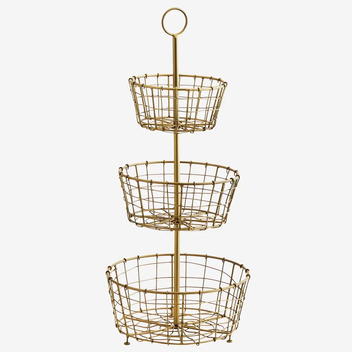Madam Stoltz etagere baskets gold