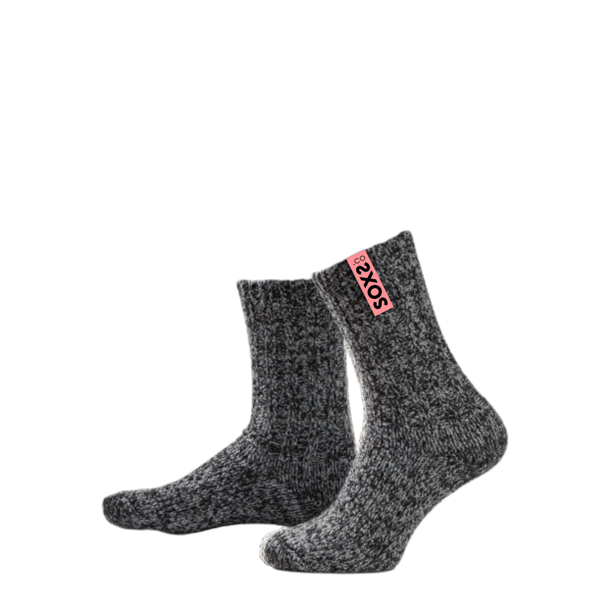 Soxs sox5081 originals medium donkergrijze wol tender roze 37 -41