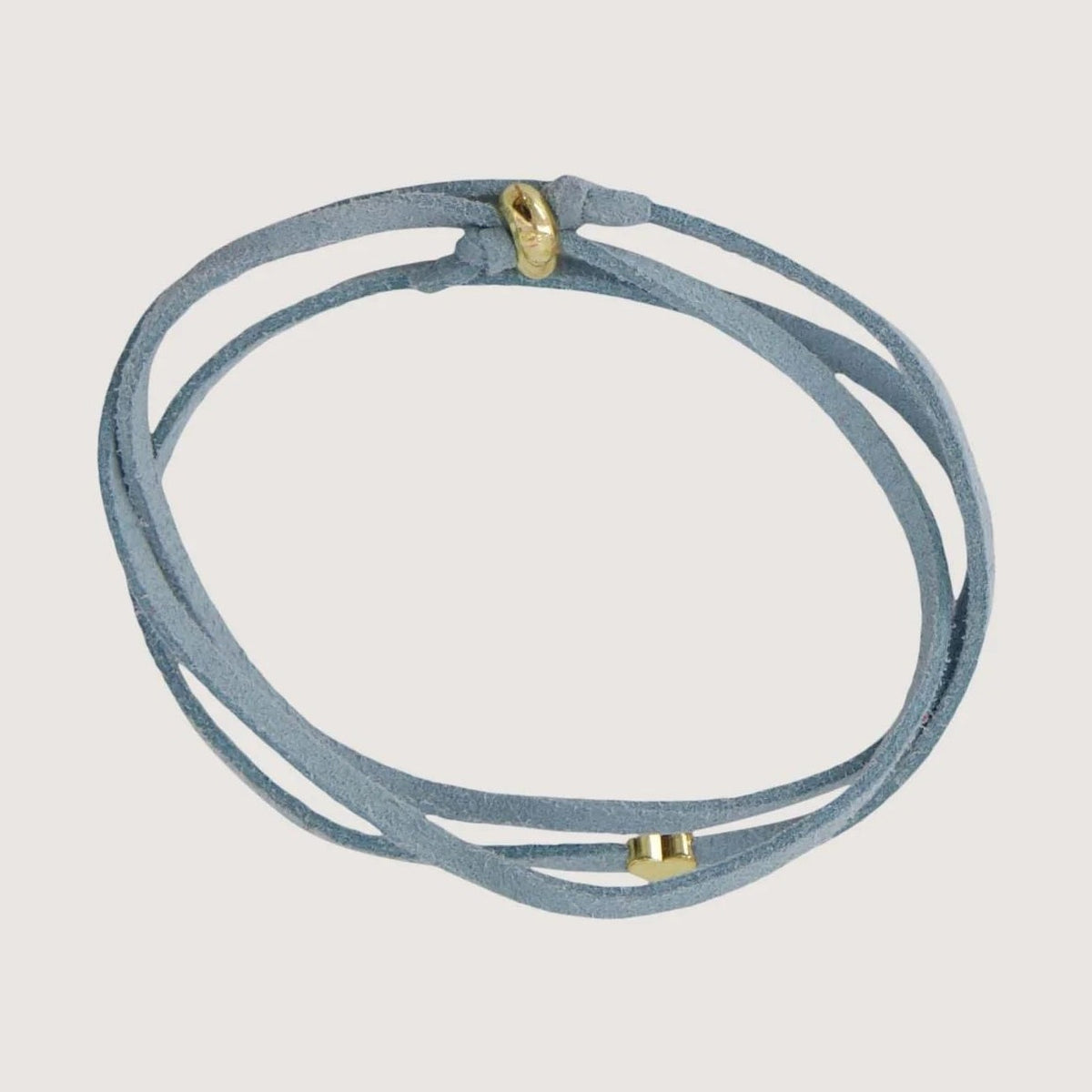 Zusss immitatie suede armband met hart Silver blue