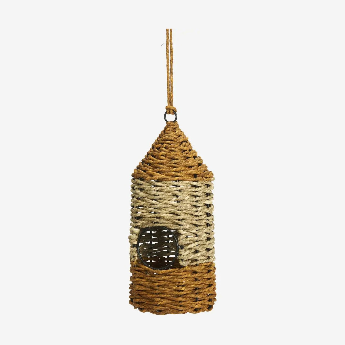 Madam stoltz Hanging bird house natural orange