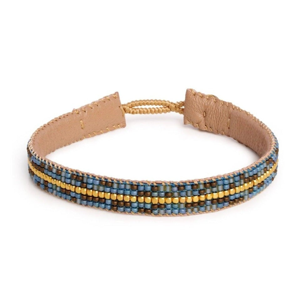 Ibu bracelet stripe mix brown blue