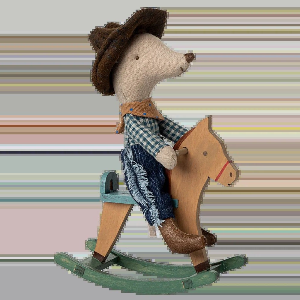 Maileg cowboy mouse in rocking house little brother