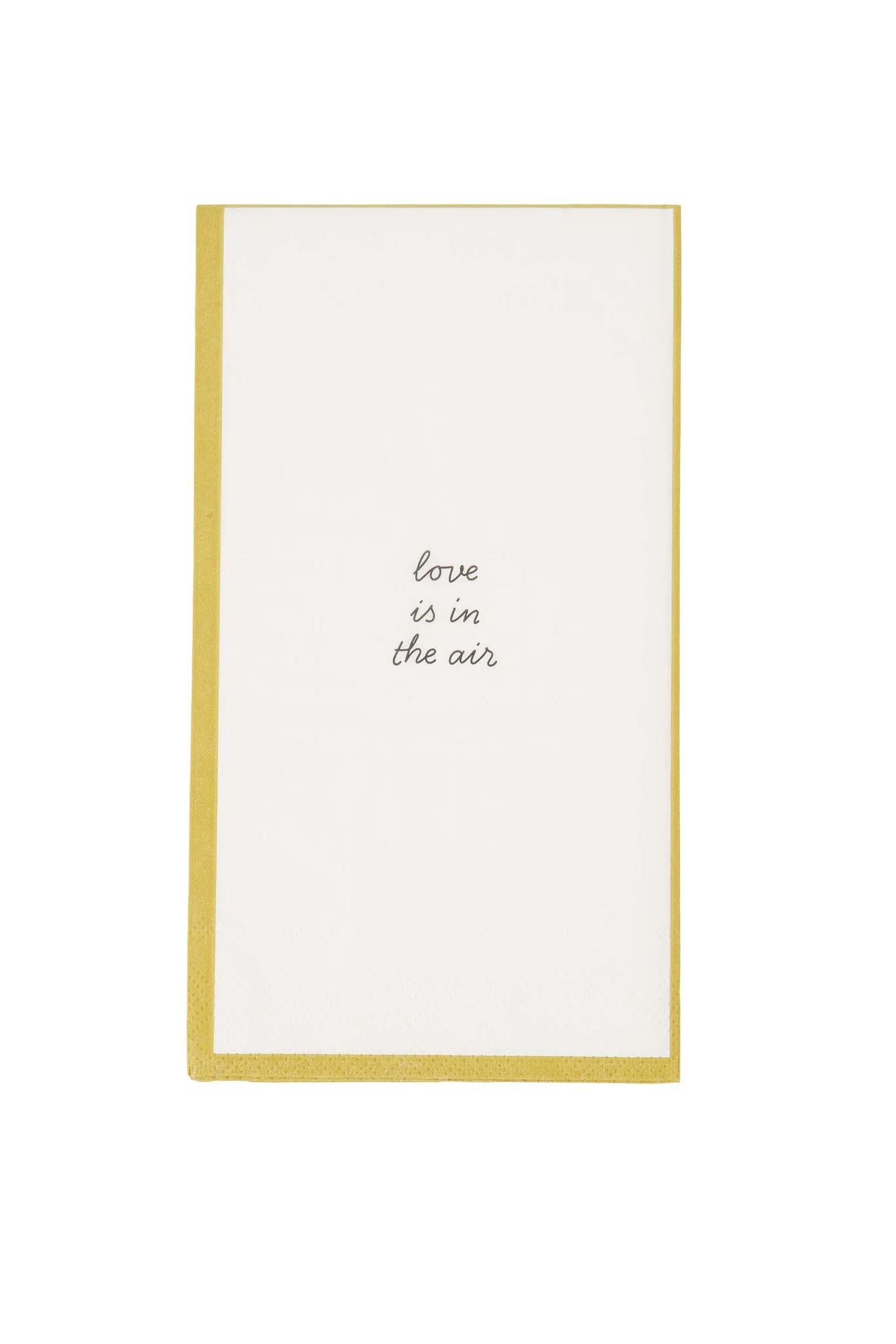 Servetten rechthoek love is in the air white gold one size