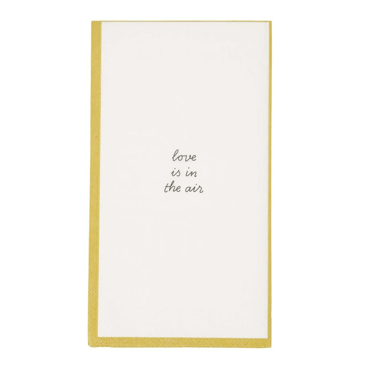 Servetten rechthoek love is in the air white gold one size