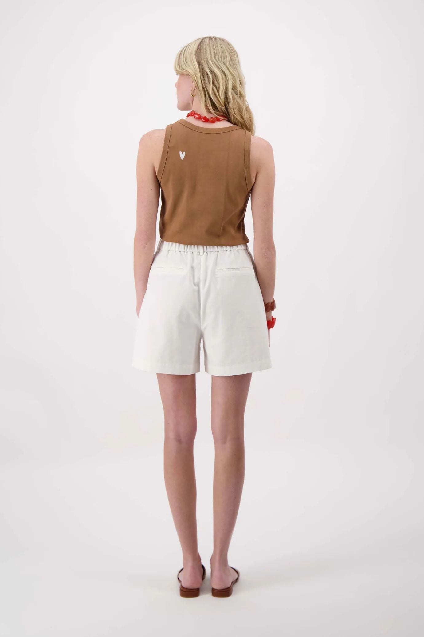 Zusss tanktop met borduur warm camel