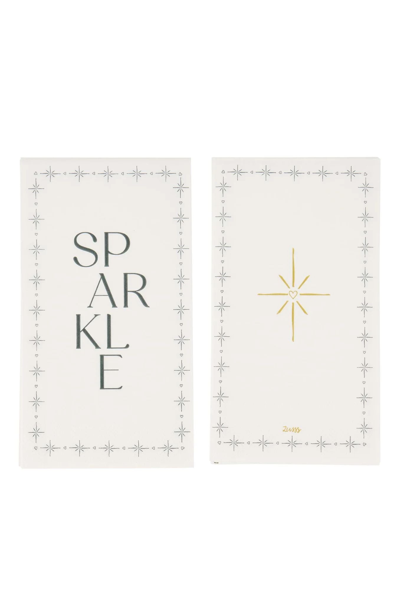 Zusss servetten rechthoek sparkle wit/donkerblauw