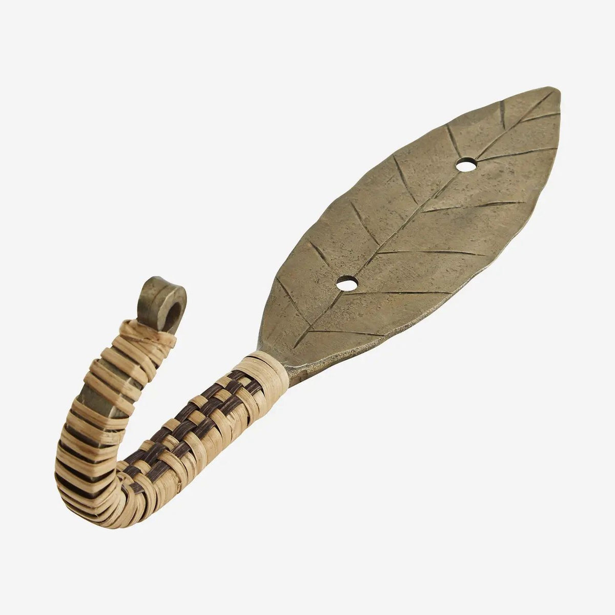 Hand forget iron hook w/ cane gold