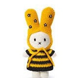 Just dutch Nijntje / miffy handmade and her striped bee dress + flower head