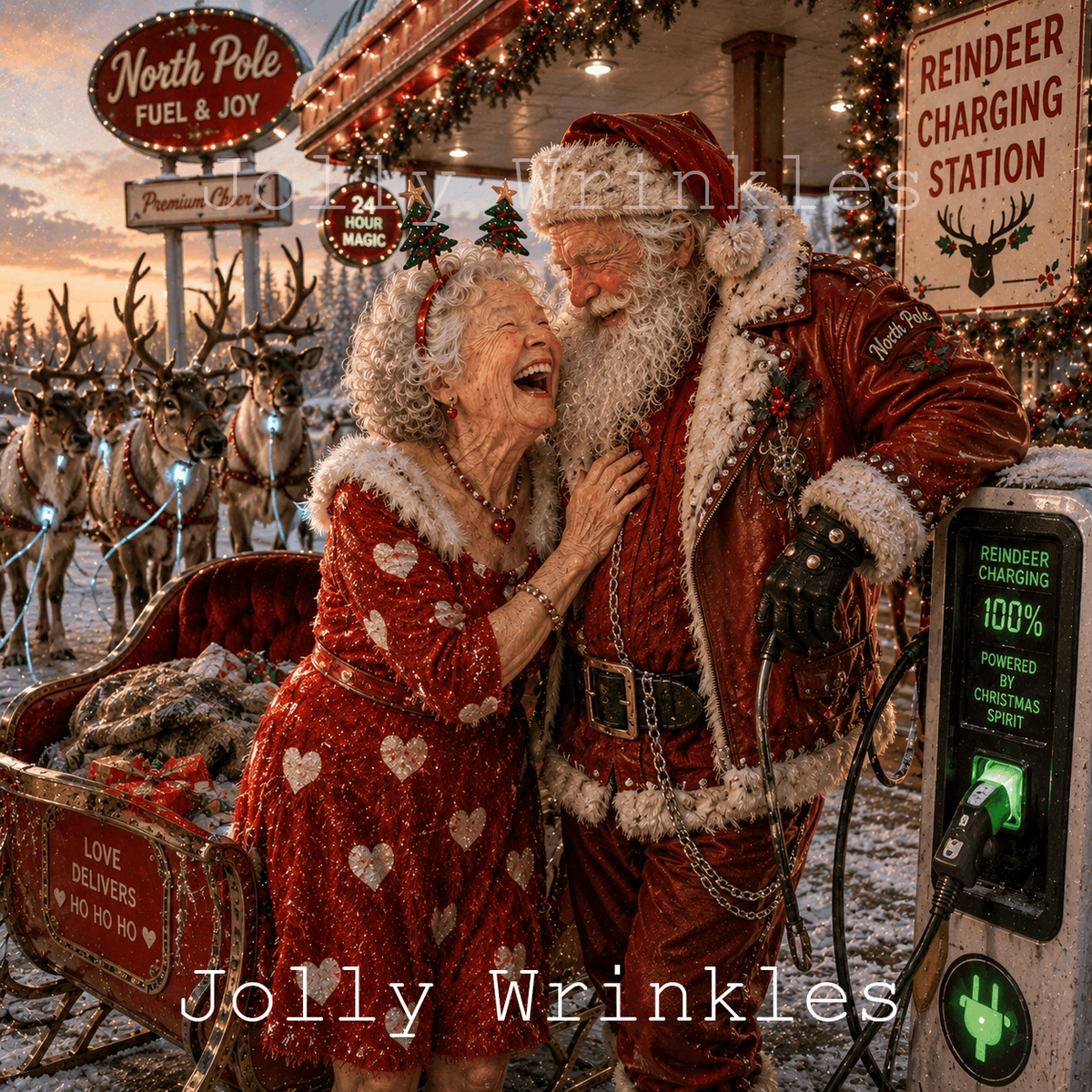 Jolly wrinkles wenskaart rendieren laden