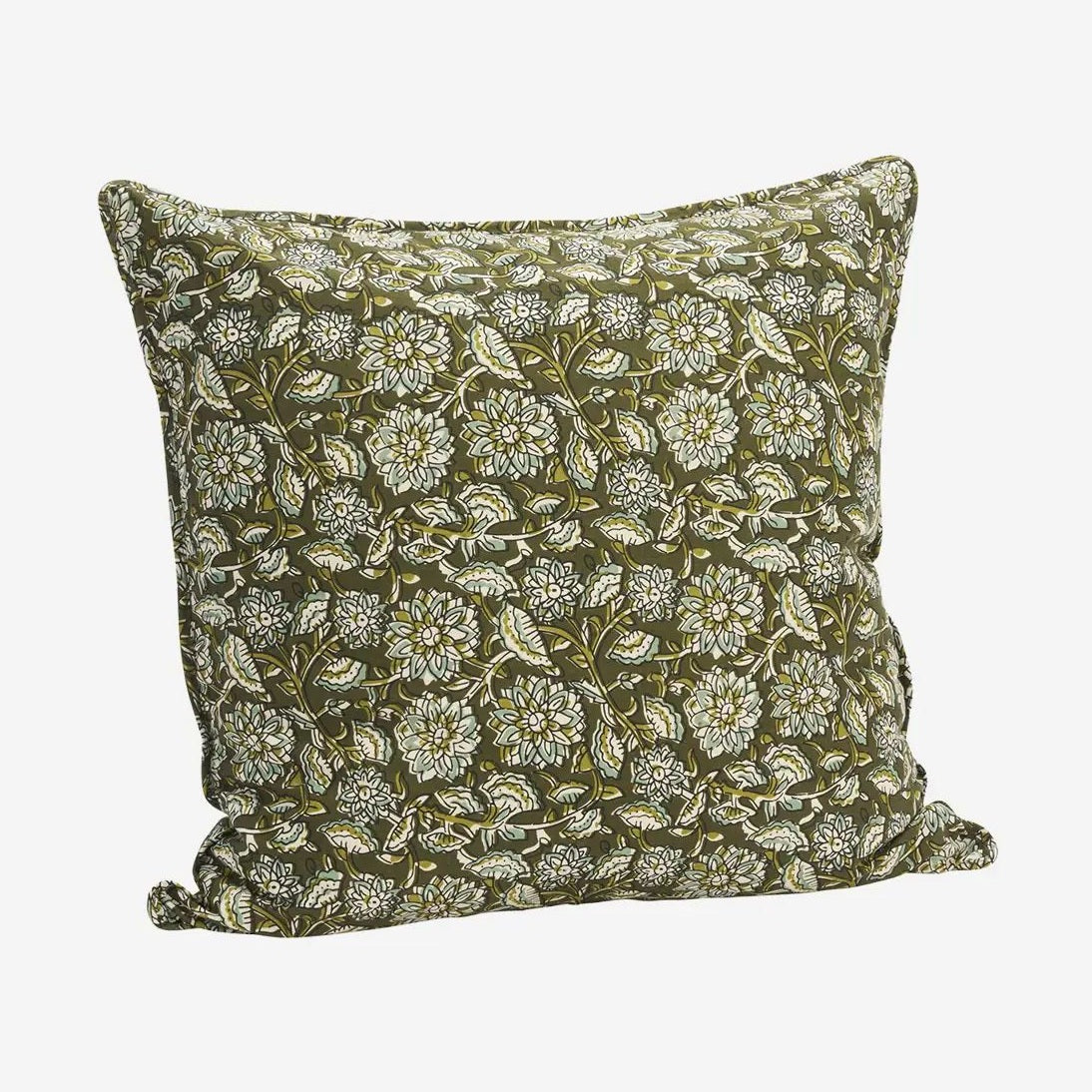 Madam stoltz printed cushion cover green flower 50x50