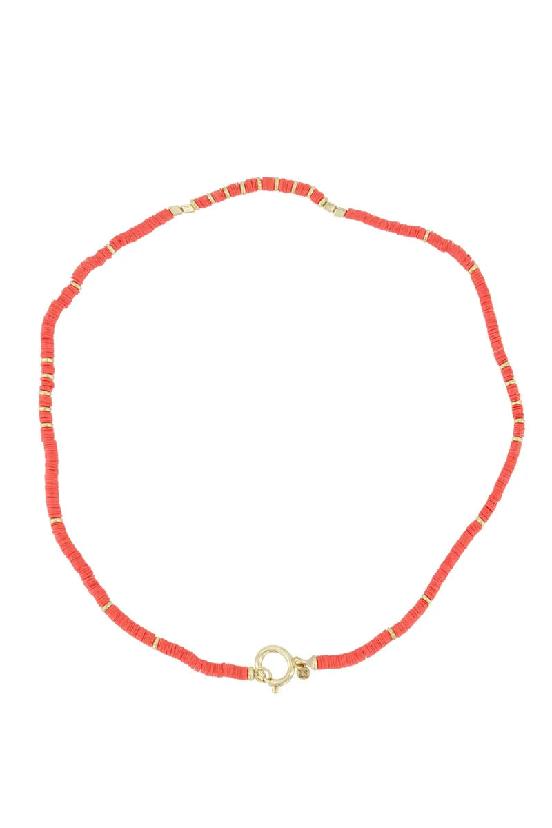 Zusss Ketting Van Kraaltjes Oranje/goud