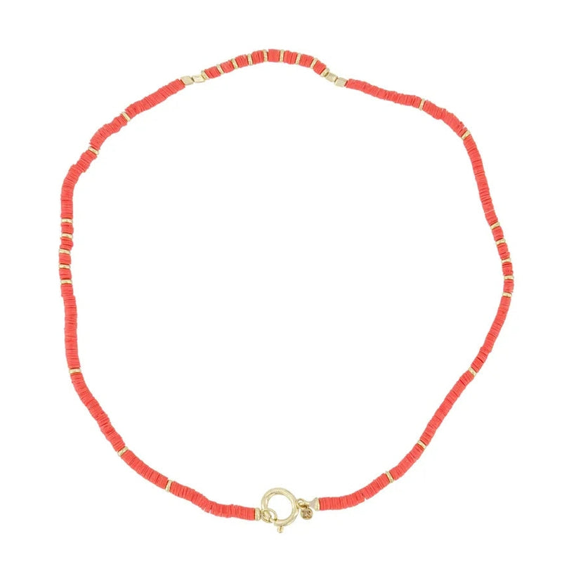 Zusss Ketting Van Kraaltjes Oranje/goud