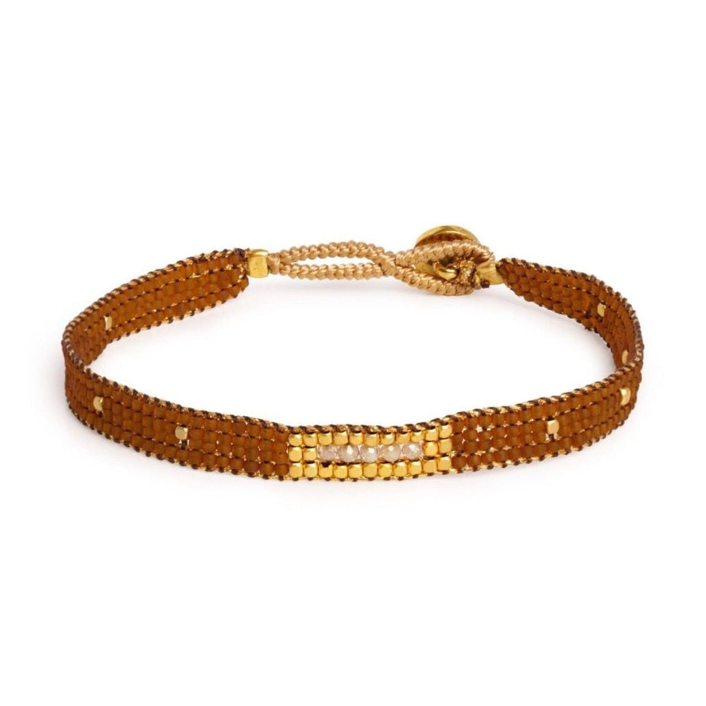 Ibu bracelet jill 5 stones brown
