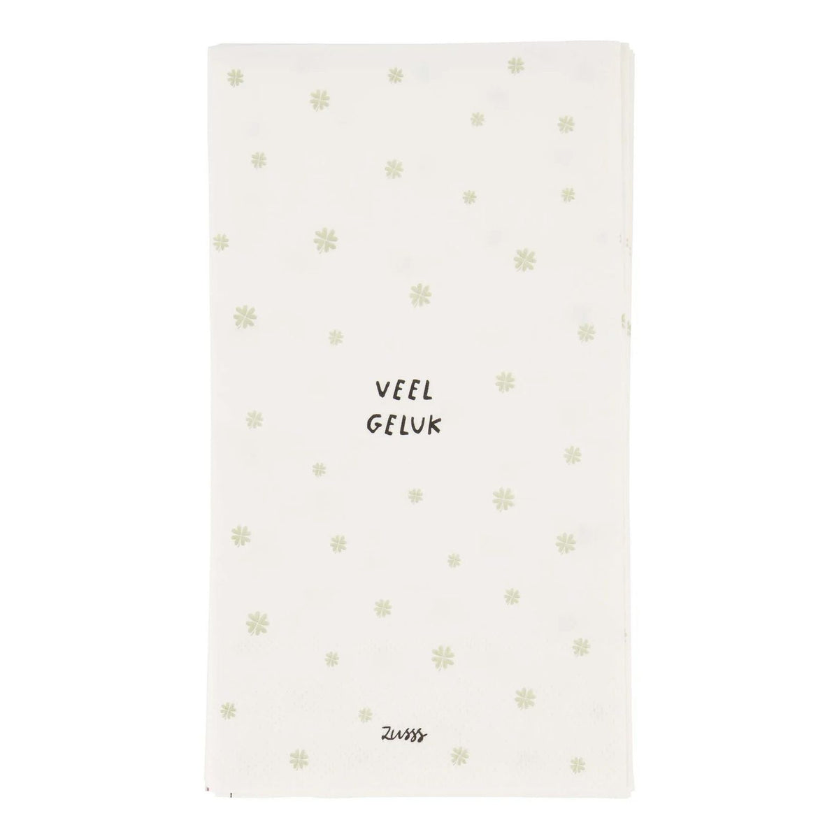 Zusss servetten veel geluk wit / groen