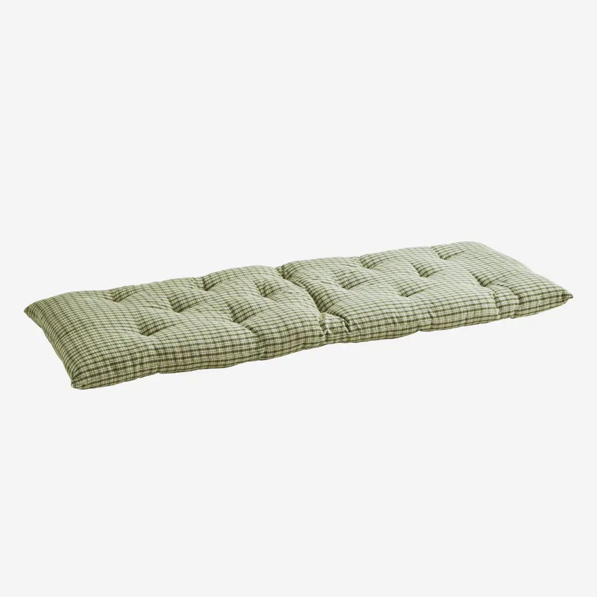 Madam stoltz checked woven cotton mattress green stripe