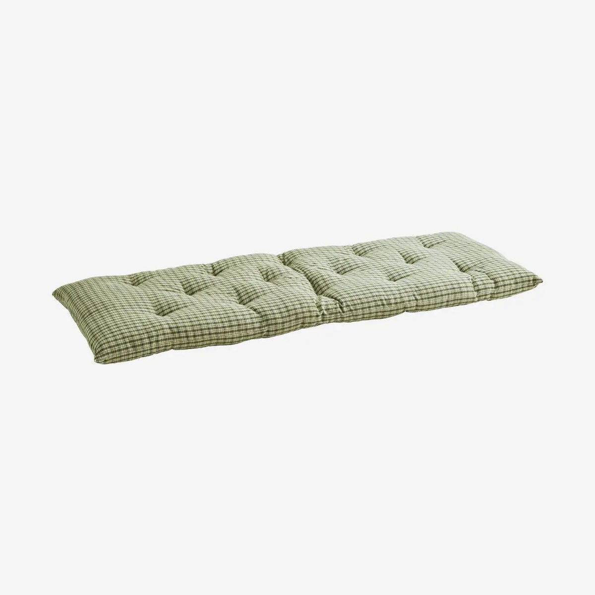 Madam stoltz checked woven cotton mattress green stripe