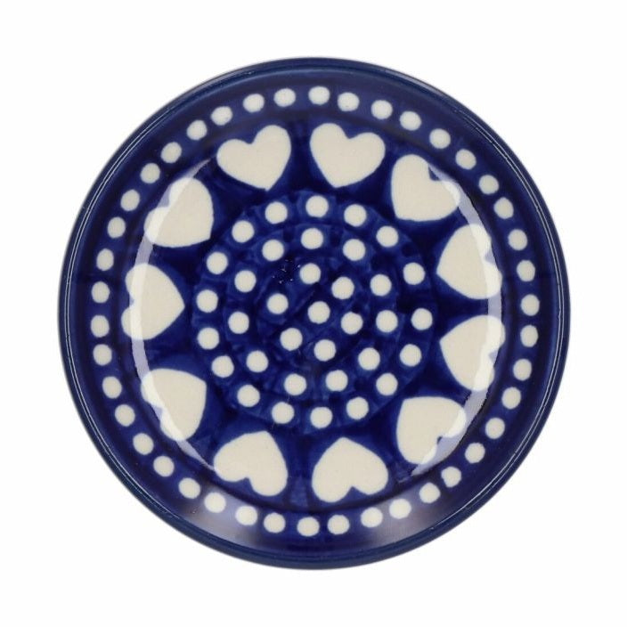 Teabag dish round blue Valentine 1262-0375E