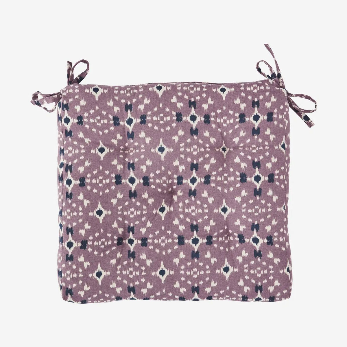 Madam stoltz printed cotton chair pad pink