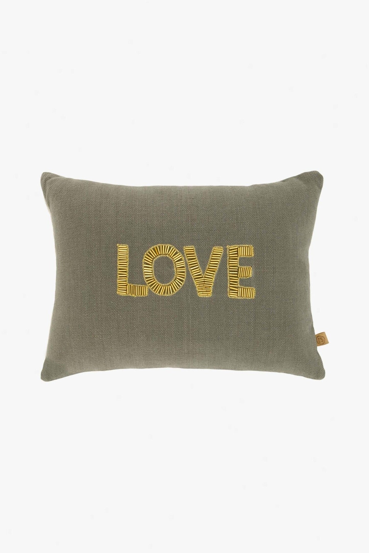 Kussen love antracietgrijs/goud