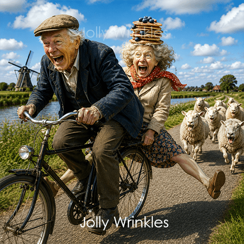 Jolly wrinkles wenskaart achtervolging