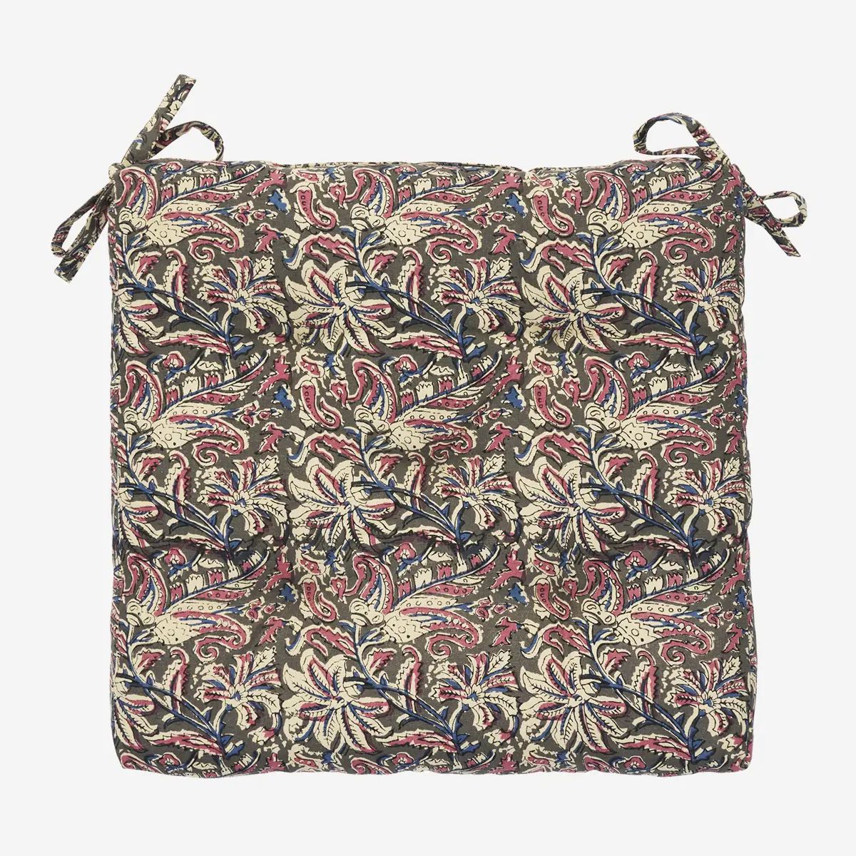 Madam stoltz printed cotton chair pad 4
