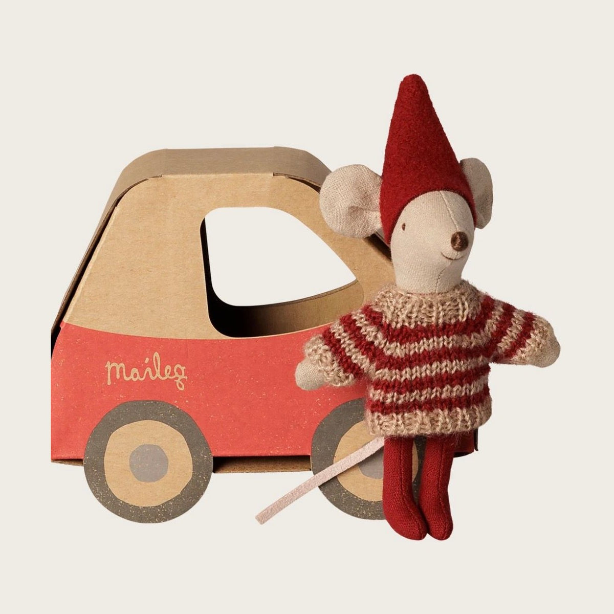 Maileg christmas mouse little sister in car box