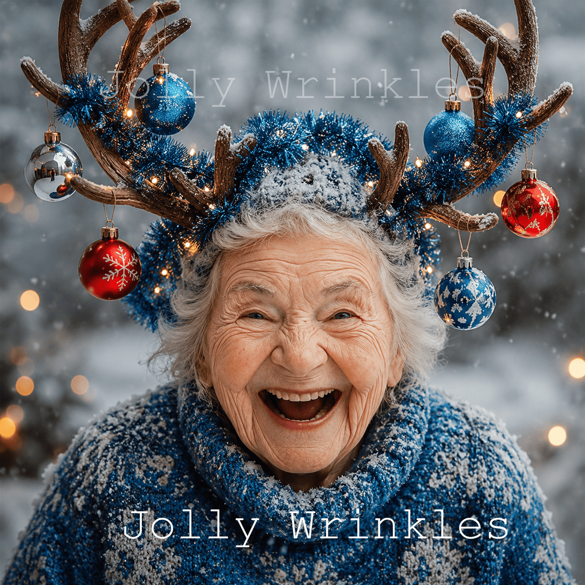Jolly wrinkles wenskaart oma met gewei