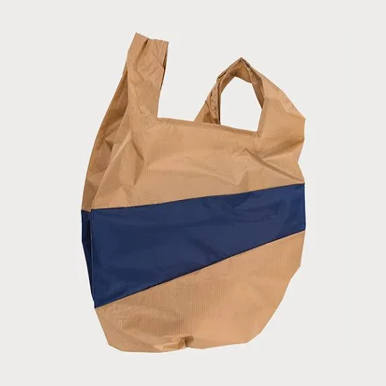 The new Shopping Bag Camel & blue medium
