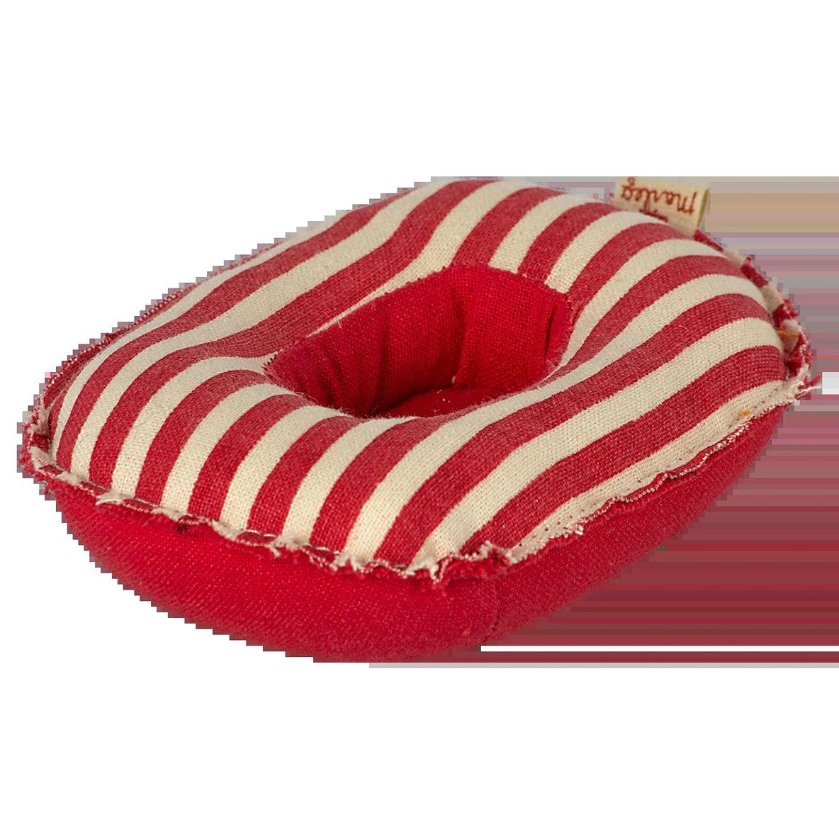 Maileg rubber boat small mouse red stripe