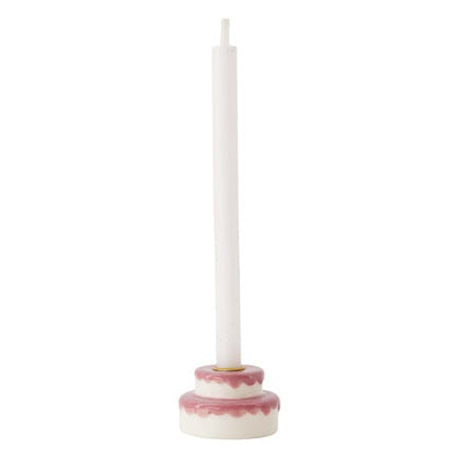 Zusss kandelaar keramiek taart wit/roze