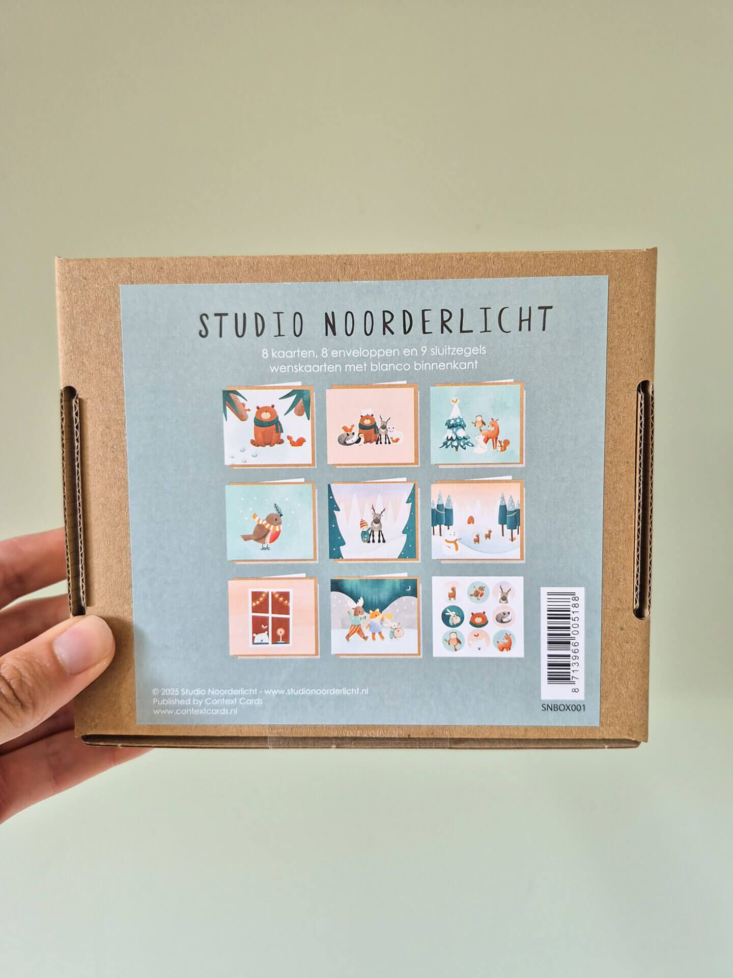Noorderlicht kerstkaarten set van 8 kaarten