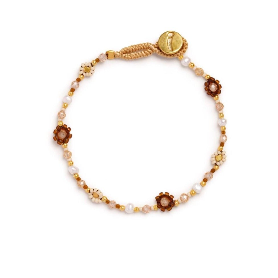 Ibu bracelet lulu flower brown