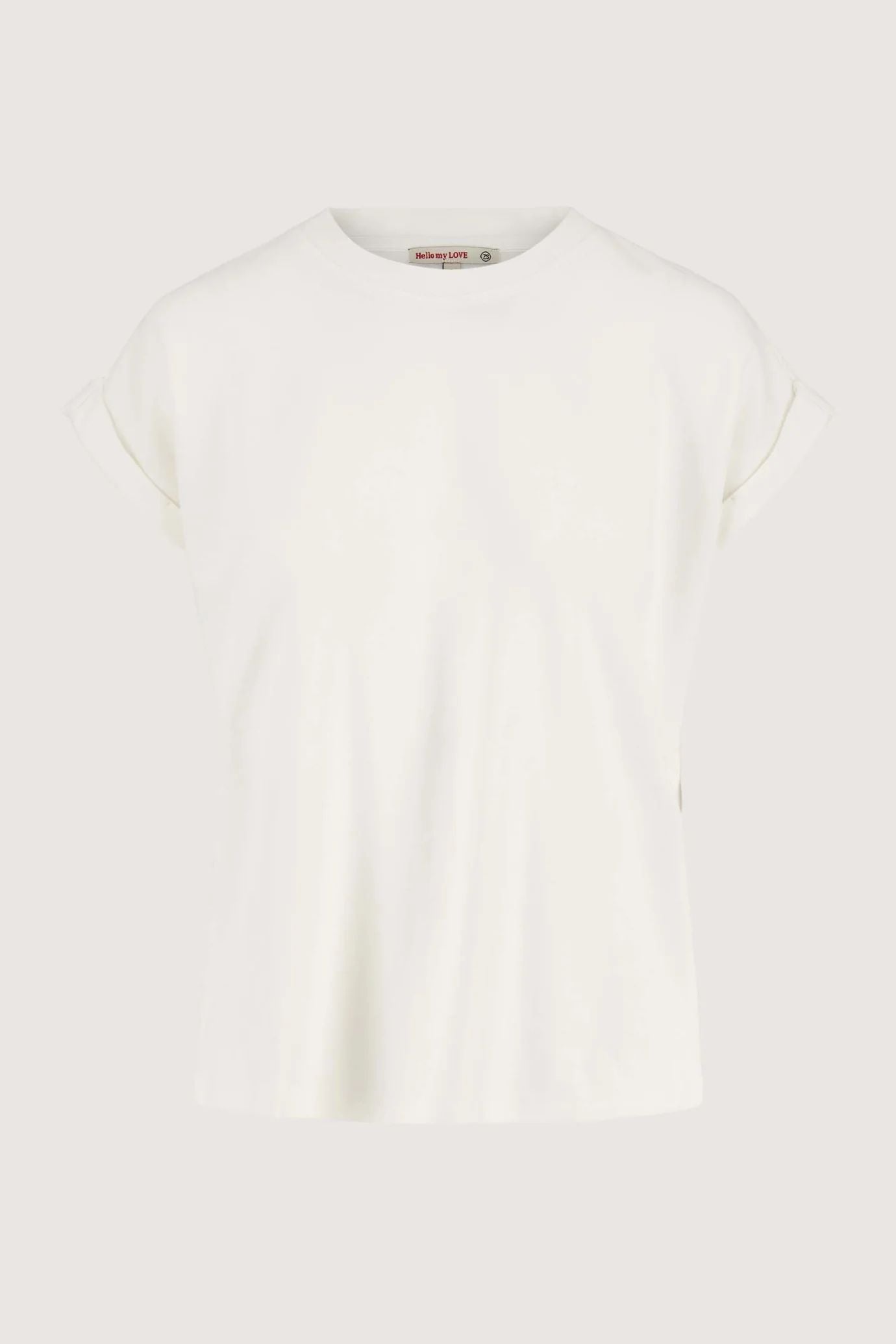 Zusss t-shirt met opgerolde mouw love note off white