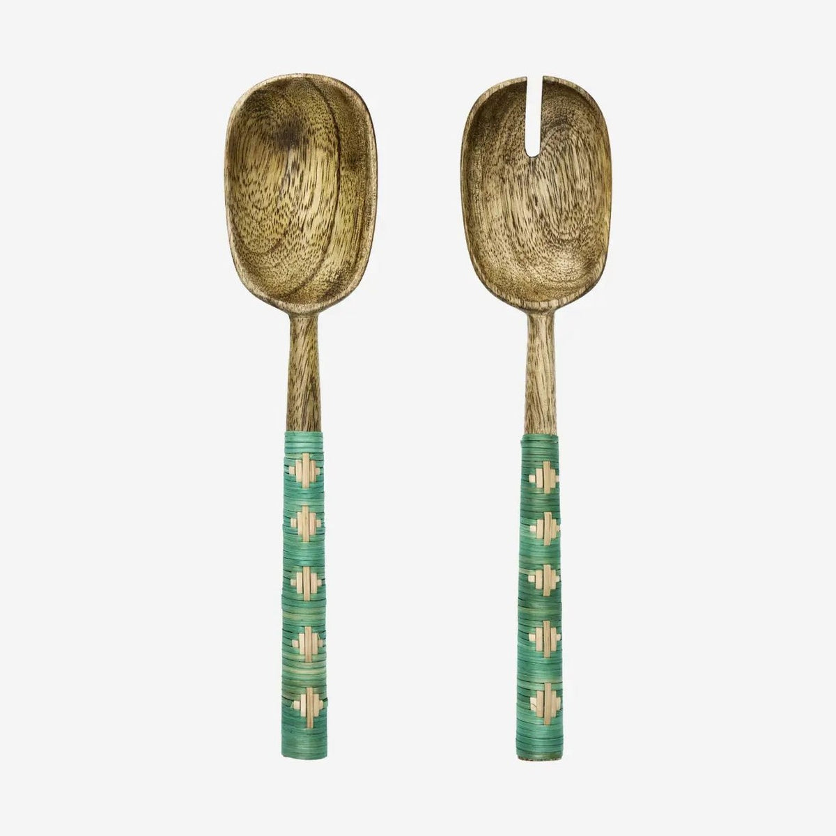 Madam stoltz wooden salad set green