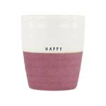 Zusss koffiemok happy wit/burgundy