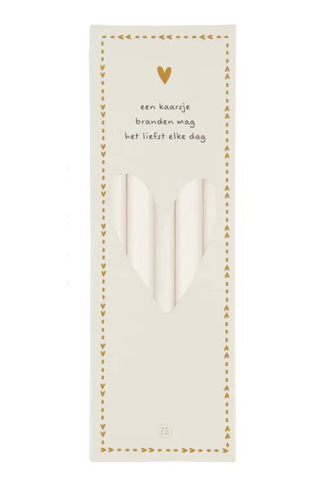 Zusss 10 Smalle Kaarsjes In Doosje Off White