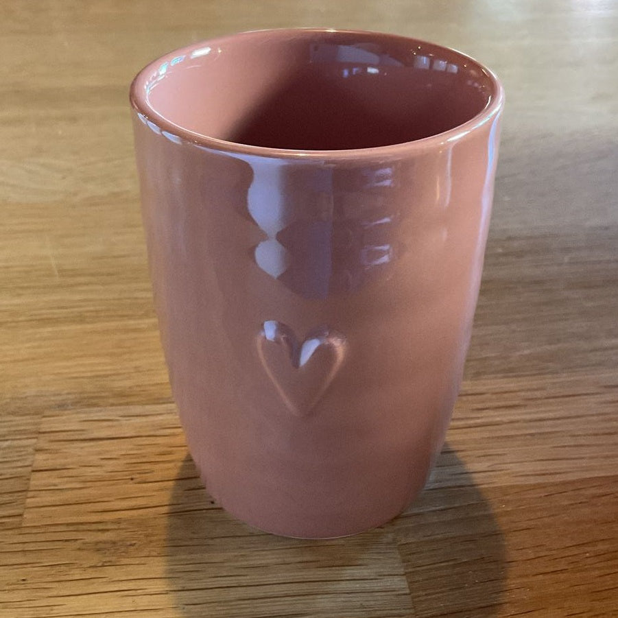 Zusss koffiemok parelmoer hartje roze