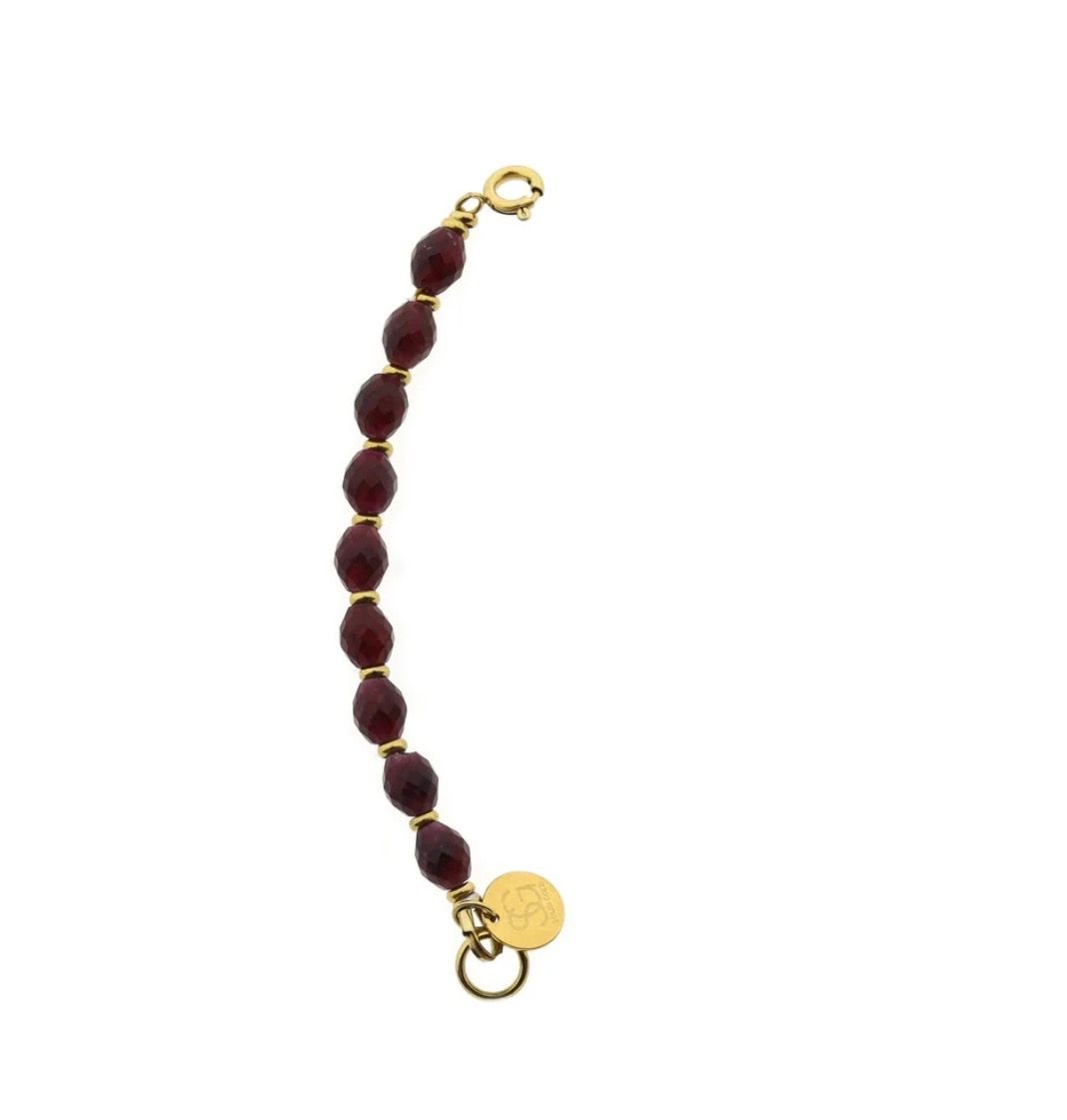 Solid gold connector bracelet oval 5x6mm facet