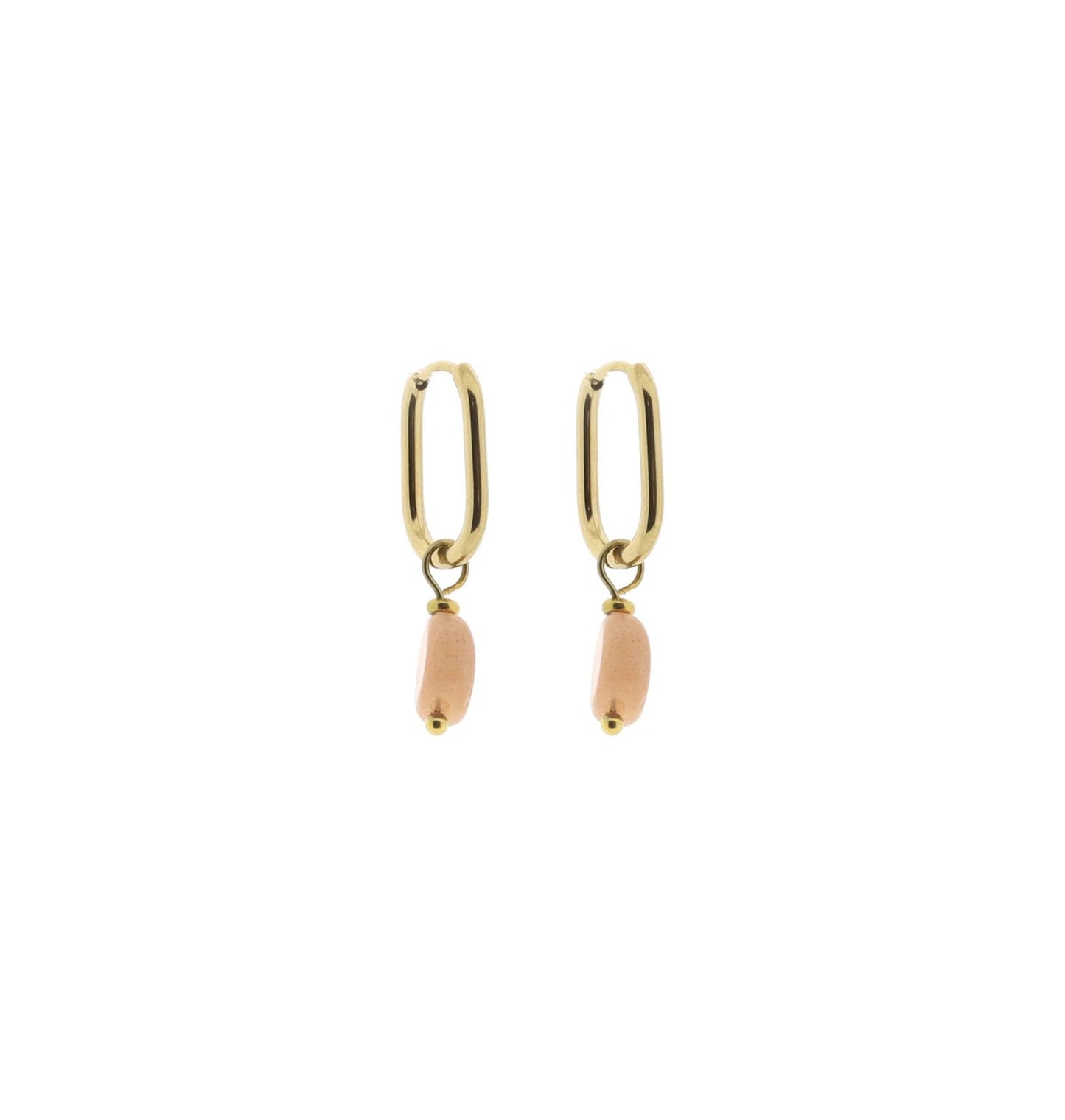 Solid gold earring oval